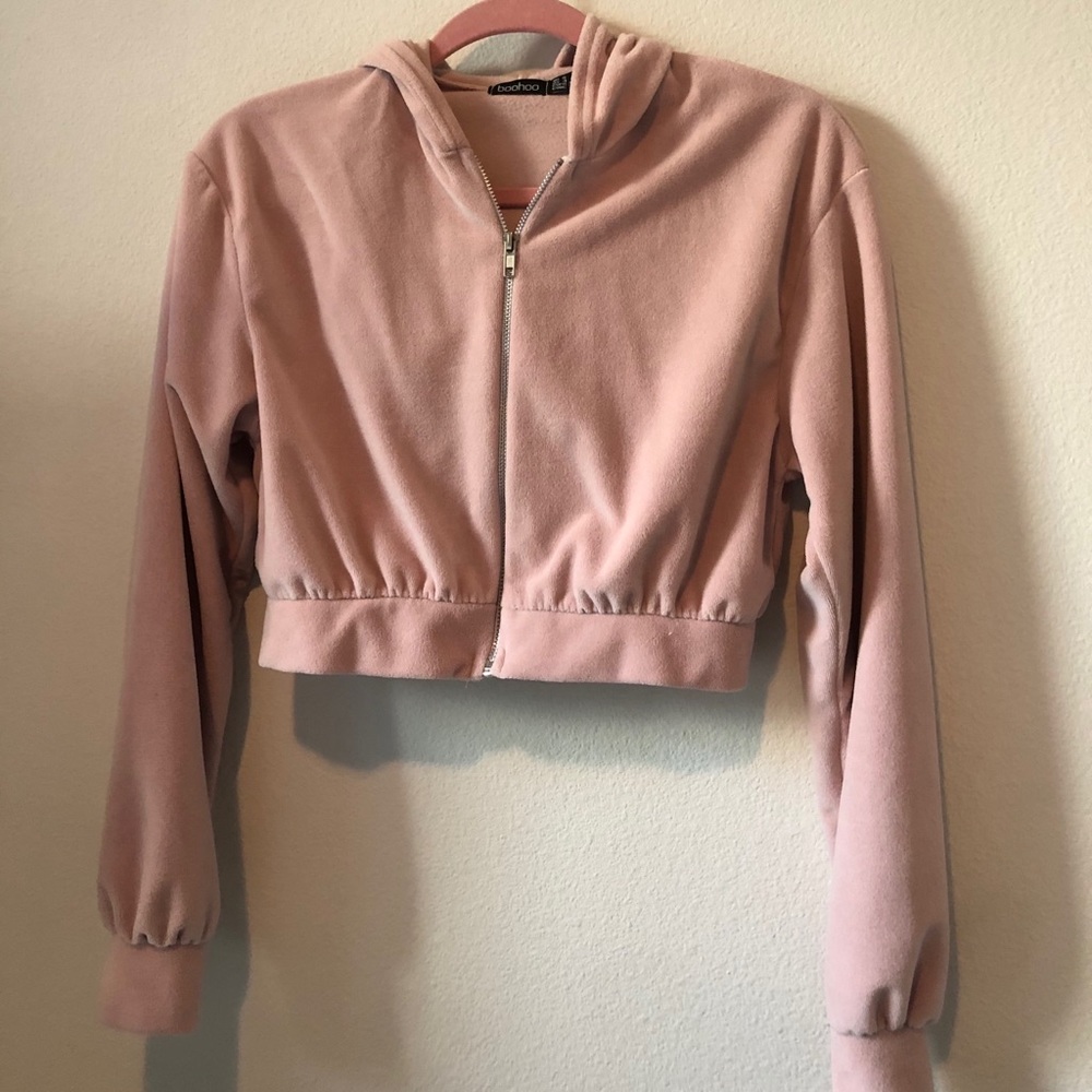 Cropped Boohoo Pink Jacket Size Small